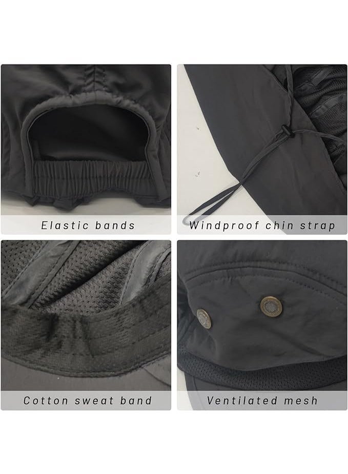 CLENEA Fishing Hat,Outdoor Sunshade Hat with 50 + UPF Protective Hat, Wide Brim Fisherman's Hat with Neck Flap, Sunscreen, Anti Mosquito, Anti Ultraviolet, Go Out, Fishing, Play - Image 4